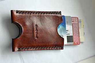 Peňaženky - kožené puzdro na doklady a karty (Hnedá) - 11096755_