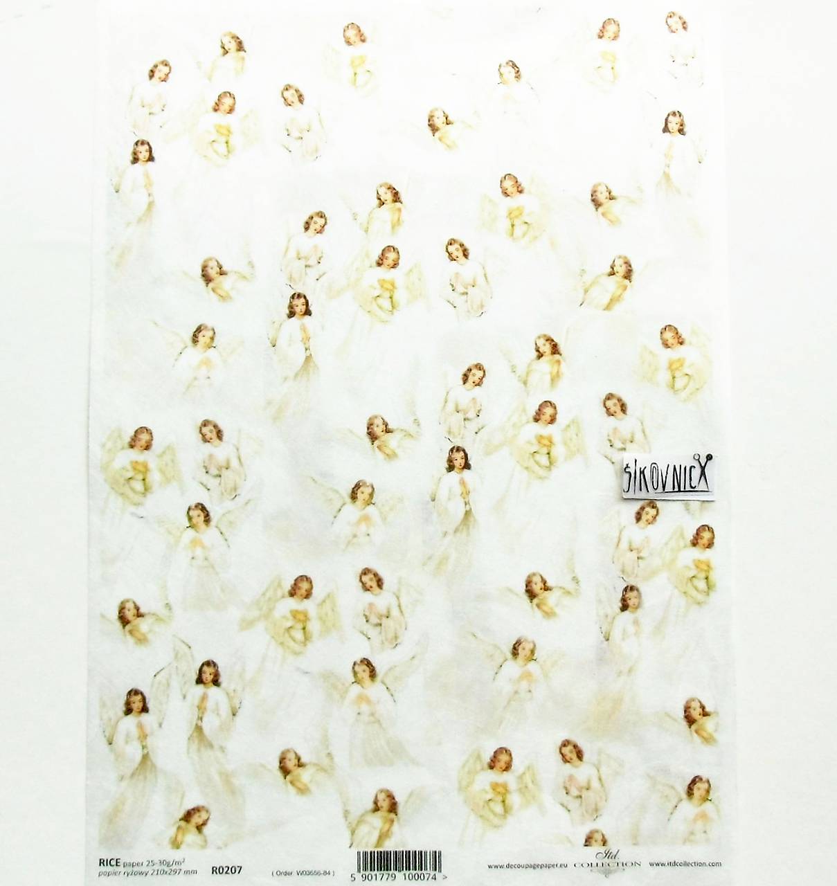 Ryžový papier na decoupage - A4 - R207 - Vianoce, anjeli