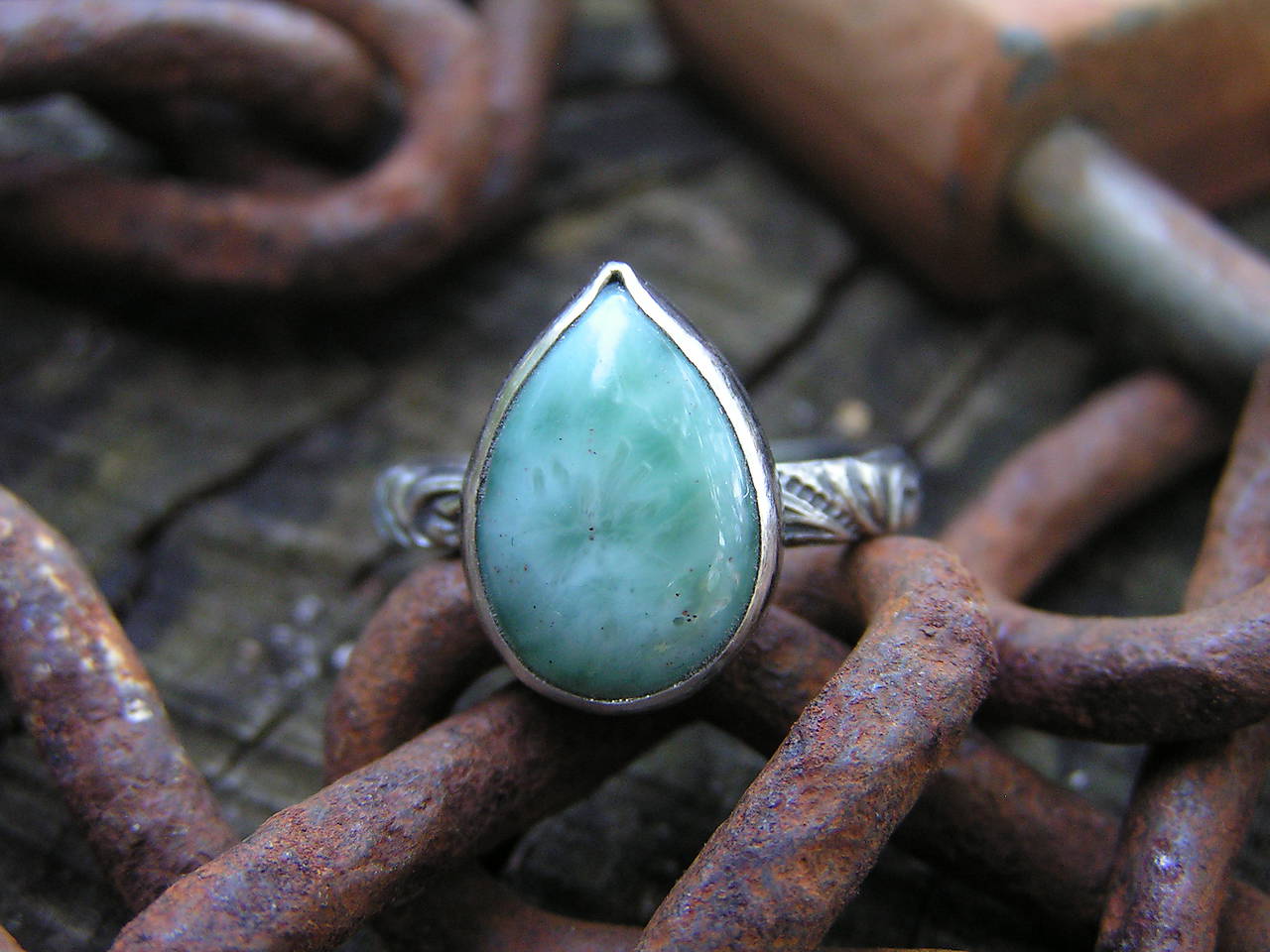 Strieborny prsteň Ag 925 Larimar