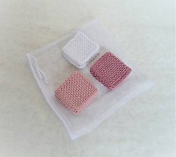 Úžitkový textil - Kozmetické tampóny - štvorec (Staro-ružová) - 11098747_