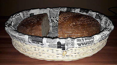 Úložné priestory & Organizácia - Košík na chlieb s textilnou výplňou - 11099112_