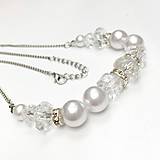 Náhrdelníky - White Pearl Rondelle Necklace / Náhrdelník s rondelkami a perličkami /H0008 - 11102312_