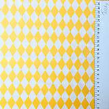 Textil - kosoštvorce, 100 % bavlna, šírka 160 cm (Žltá) - 11101907_