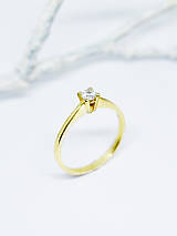 Prstene - 585/1000 zlatý prsteň zásnubný s prírodným diamantom 3,4mm - 11106564_