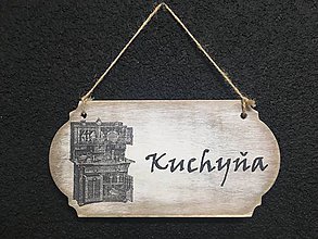 Dekorácie - Tabuľka “ Kuchyňa “ Kredenc (Béžová) - 11107258_