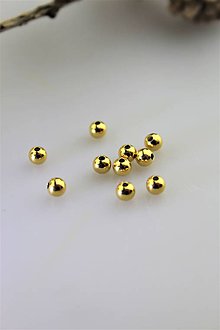 Korálky - AKCIA, korálka strieborná pozlátená (žlté zlato) - 11108397_