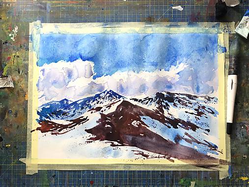 Obrazy - Sneh v horách - 11107141_