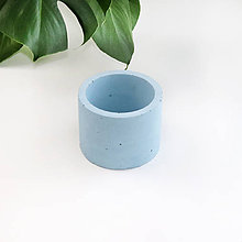 Dekorácie - Modrý betónový kvetináč - M - 11107783_