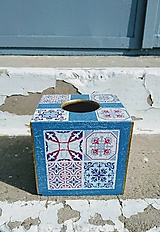 Úložné priestory & Organizácia - Box na vreckovky "Maroko Blue" - 11112572_