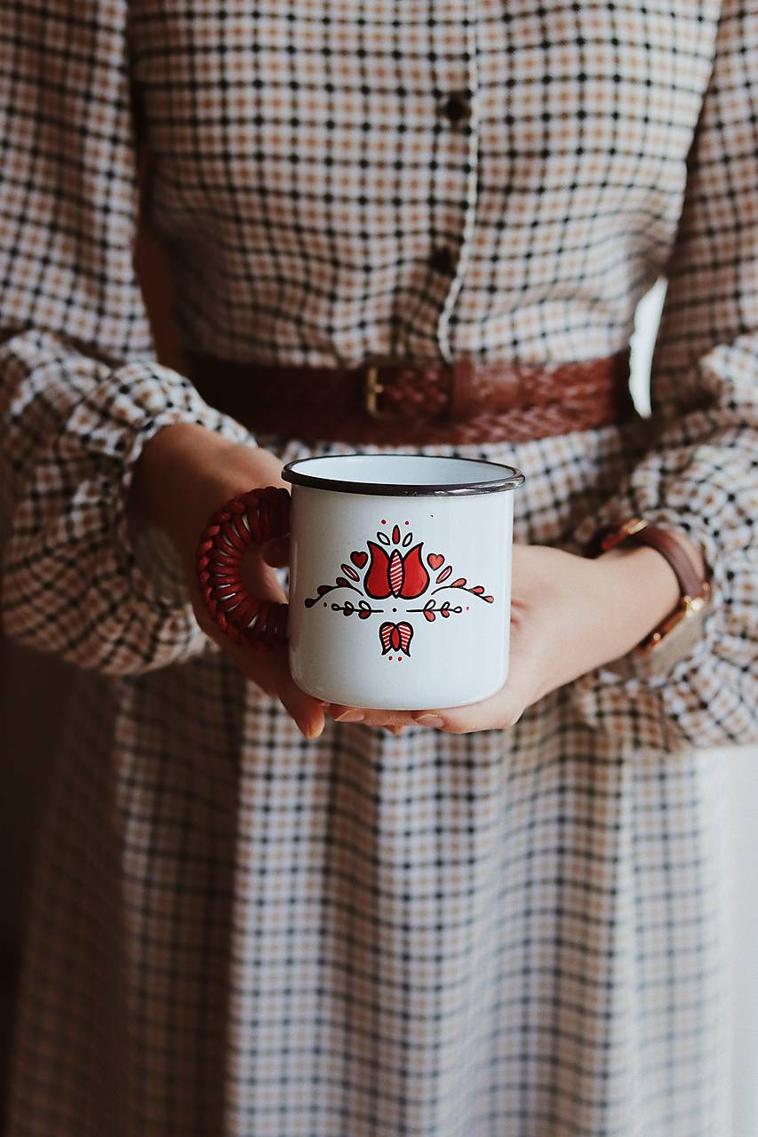 Smaltovaný hrnček - Folklórny II.