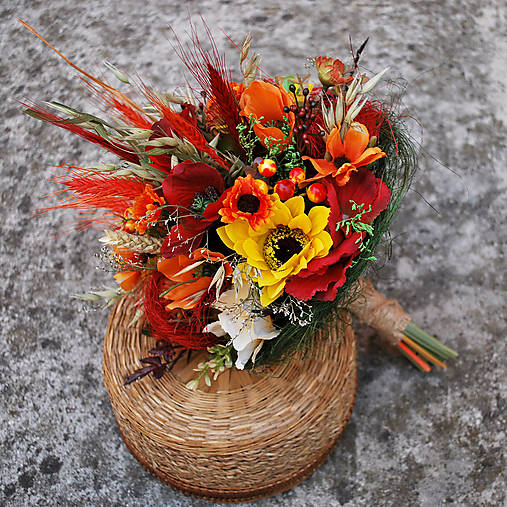  - Jesenná kytica dekoračná, gratulačná, do vázy - 11115968_