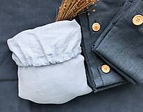 Úžitkový textil - Ľanová plachta s gumičkou (180x200 - Biela) - 11115753_