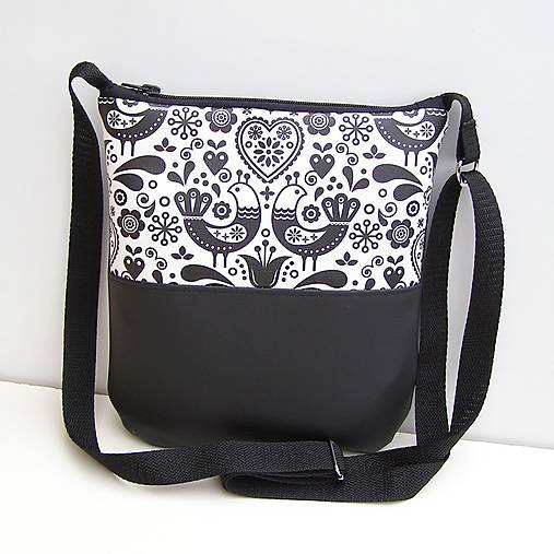 Kabelky - Čierna Kabelka Folklór - 11118995_