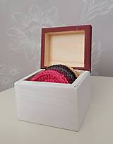 Úžitkový textil - Háčkované odličovacie tampóny v krabičke (bordová) - 11120496_