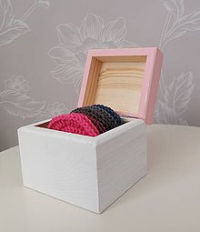 Úžitkový textil - Háčkované odličovacie tampóny v krabičke (ružová) - 11120449_