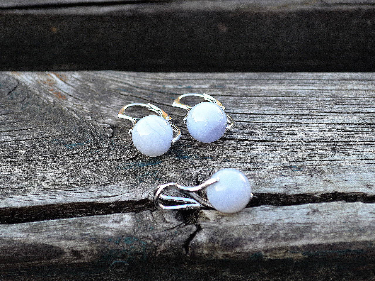 Sada Chalcedón brazílsky v rhodiovanom striebre