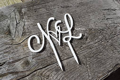 Dekorácie - tortový zápich - iniciály - 11123036_