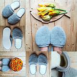 Ponožky, pančuchy, obuv - VLNIENKA barefoot papuče na doma 100% ovčia vlna MERINO FINE grey - 11122675_