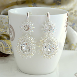 Tradičné svadobné náušnice s perlami a drobnými krištáľmi (Ag925)