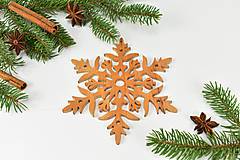 Dekorácie - Snehová vločka č.1 (sada 3ks) - drevená vianočná ozdoba - 11125186_