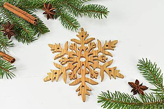 Dekorácie - Snehová vločka č.1 (sada 3ks) - drevená vianočná ozdoba (Jaseň 3ks) - 11125181_