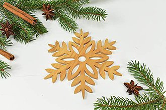Dekorácie - Snehová vločka č.2 (sada 3ks) - drevená vianočná ozdoba (Jaseň 3ks) - 11125241_