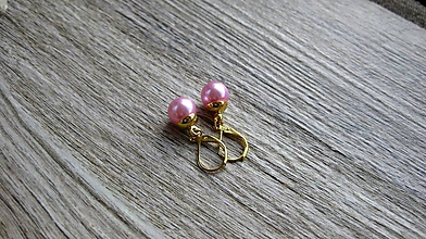 Náušnice - Perly visiace, zlatý kov (svetlo ružové, zlatý kov č. 2861) - 11122968_
