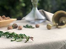 Úžitkový textil - Ľanový obrus na jedálenský stôl farba PRÍRODNÁ BÉŽOVÁ - 11125520_