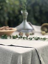 Úžitkový textil - Ľanový obrus na jedálenský stôl farba PRÍRODNÁ BÉŽOVÁ - 11125523_