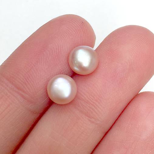 Freshwater Pearls Stainless Steel Stud Earrings / Puzetové náušnice so sladkovodnými perlami chirurgická oceľ /N0019 (č.3)