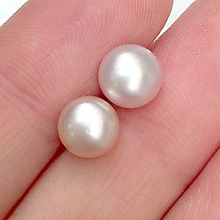 Náušnice - Freshwater Pearls Stainless Steel Stud Earrings / Puzetové náušnice so sladkovodnými perlami chirurgická oceľ /N0019 (č.4) - 11128073_