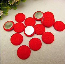 Komponenty - Červené textilné butonky 15mm - 11126708_