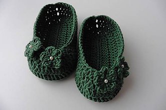 Detské topánky - Detské papučky/topánočky (Detské papučky/topánočky - eukalyptus zelená) - 11129132_