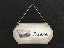 Dekorácie - Tabuľka “ Terasa “  (Béžová) - 11132440_