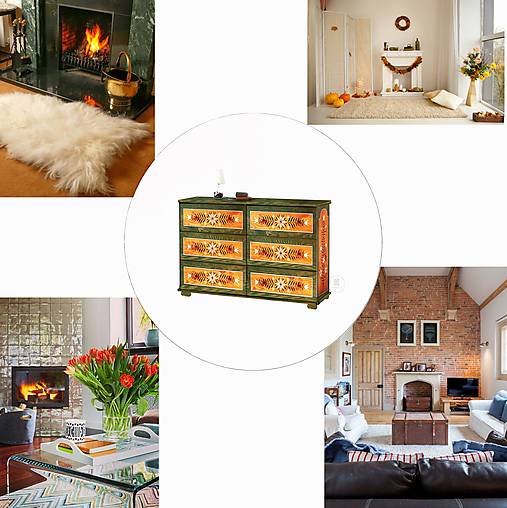 Ručne maľovaná komoda "Tradičná" (rôzne veľkosti) (V: cca 82cm šŠ: 79cm H: 39cm, okruhle nôžky)