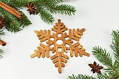 Snehová vločka č.5 (sada 3ks) - drevená vianočná ozdoba