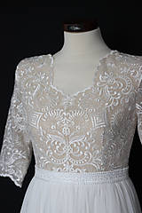 Šaty - Svadobné šaty s telovým živôtikom a elastickou tylovou sukňou - 11130673_