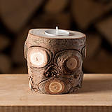 Svietidlá - Okatý drevený svietnik prírodný (veľký) - 11131171_
