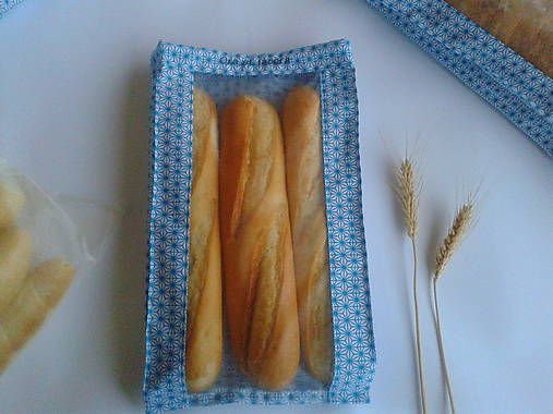  - Vrecúško na chlieb a pečivo - tyrkysové hviezdičky (1/2kg chlieb) - 11132531_