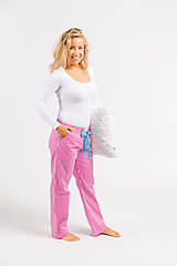 Nočná bielizeň - Laggar dámske pyžamové nohavice (Cyklamenová XL) - 11130538_