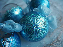 Dekorácie - TYRKYSOVÉ vianočné gule s 3D fotkou - 11133159_