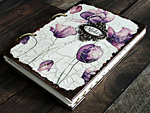 Papiernictvo - Luxusný romantický fialový zápisník/denník/ Diár 2021 - 11135339_