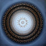 Mandala KVET ŠŤASTIA BIELY (tmavý podklad) 60 x 60 