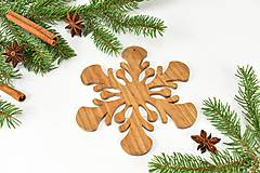 Dekorácie - Snehová vločka č.7 (sada 3ks) - drevená vianočná ozdoba - 11139800_