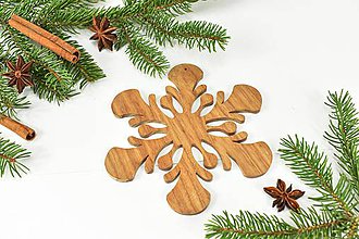 Dekorácie - Snehová vločka č.7 (sada 3ks) - drevená vianočná ozdoba (Jaseň 3ks) - 11139800_