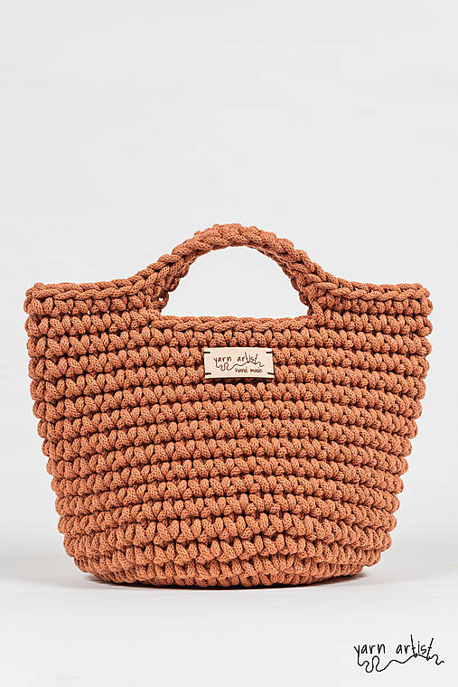 Kabelky - Háčkovaná taška LEA, terracotta - 11140198_
