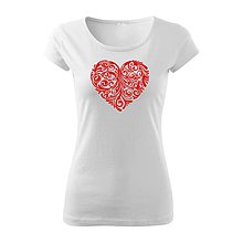 Topy, tričká, tielka - Folk motív Ornament v srdci - 11142331_