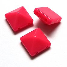 Korálky - Darček - korálky pyramídky (10 ks) (ružová) - 11141805_