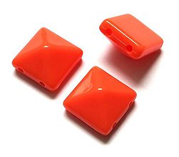 Korálky - Darček - korálky pyramídky (10 ks) (oranžová) - 11141808_