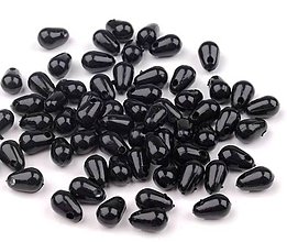 Korálky - Darček - plastové "kvapky" (20 ks) (čierna) - 11141867_